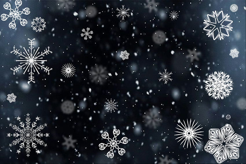 Copos de nieve para ilustrar el taller de Navidad en Alzamora de bolas de nieve